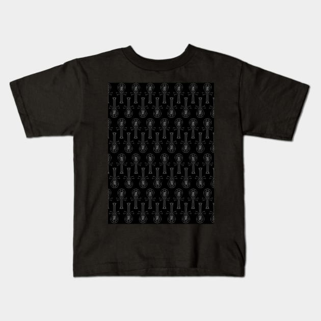 Goth Ankh Pattern Kids T-Shirt by BastetLand